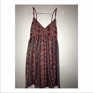 Adorable Maroon Pattern Dress